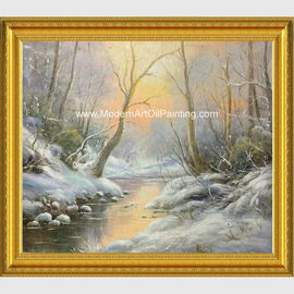 स्नो नियो के साथ फ़्रेमयुक्त कस्टम शीतकालीन लैंडस्केप पेंटिंग - क्लासिक शैली