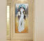 कैनवास आधुनिक कला तेल चित्रकला महिला सफेद पोशाक में पतली प्लास्टिक परत से ढकी हुई है