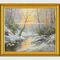 स्नो नियो के साथ फ़्रेमयुक्त कस्टम शीतकालीन लैंडस्केप पेंटिंग - क्लासिक शैली